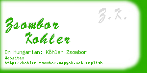 zsombor kohler business card