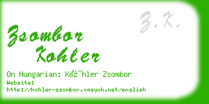 zsombor kohler business card